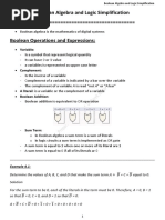 Boolean Algebra and Logic Simplification