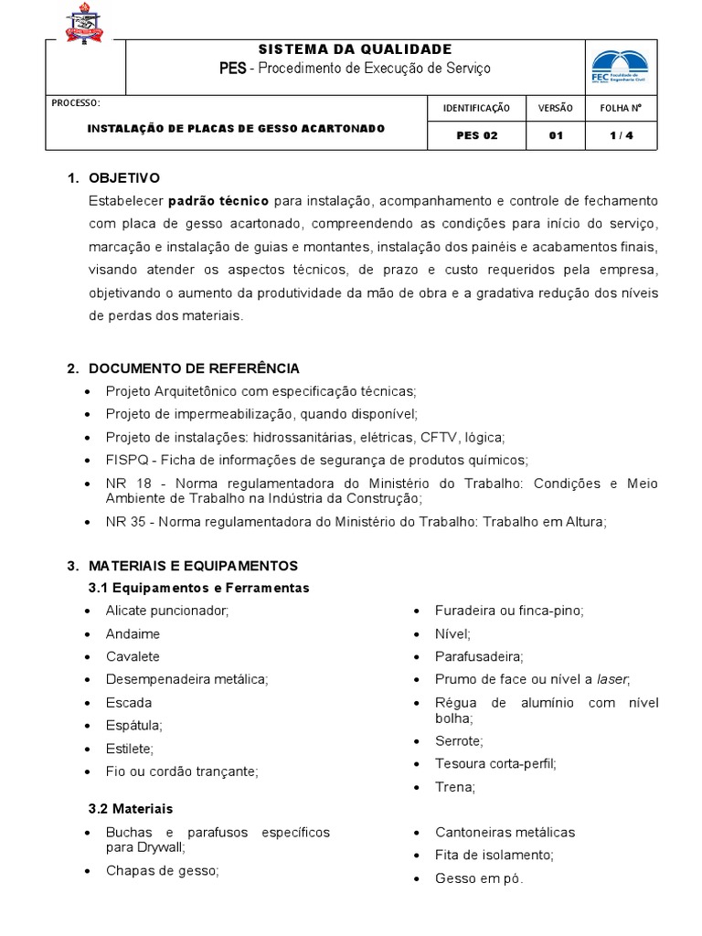 Instalação de Gesso Acartonado | PDF | Drywall | Setores econômicos, image size:768x1024