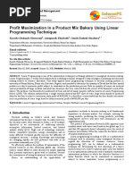 Profit Maximization in A Product Mix Bakery Using Linear Programming Technique