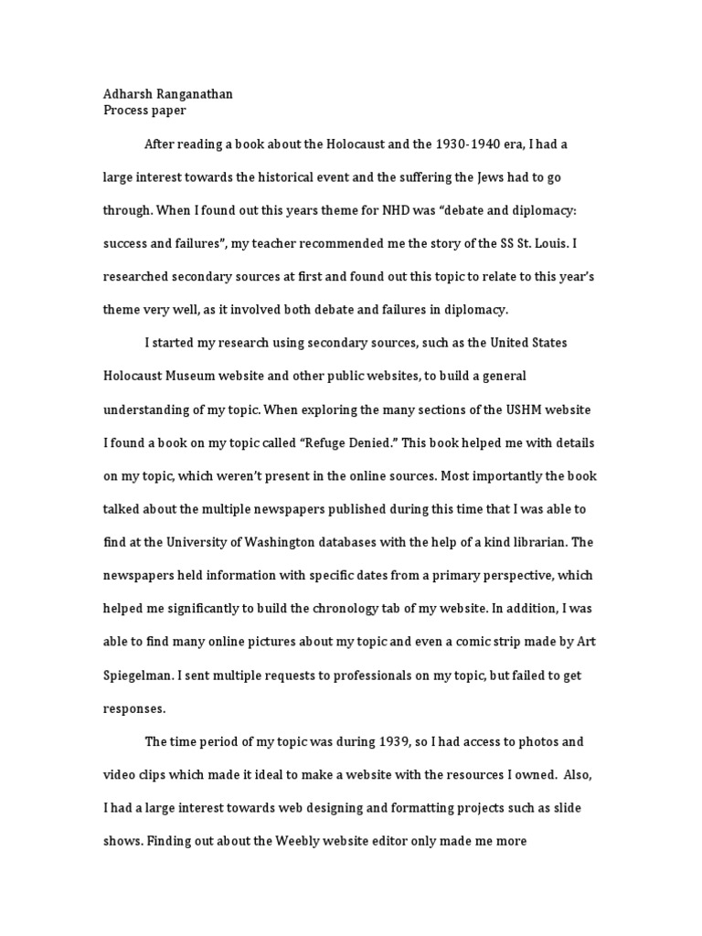 NHD Process Paper | PDF | Business