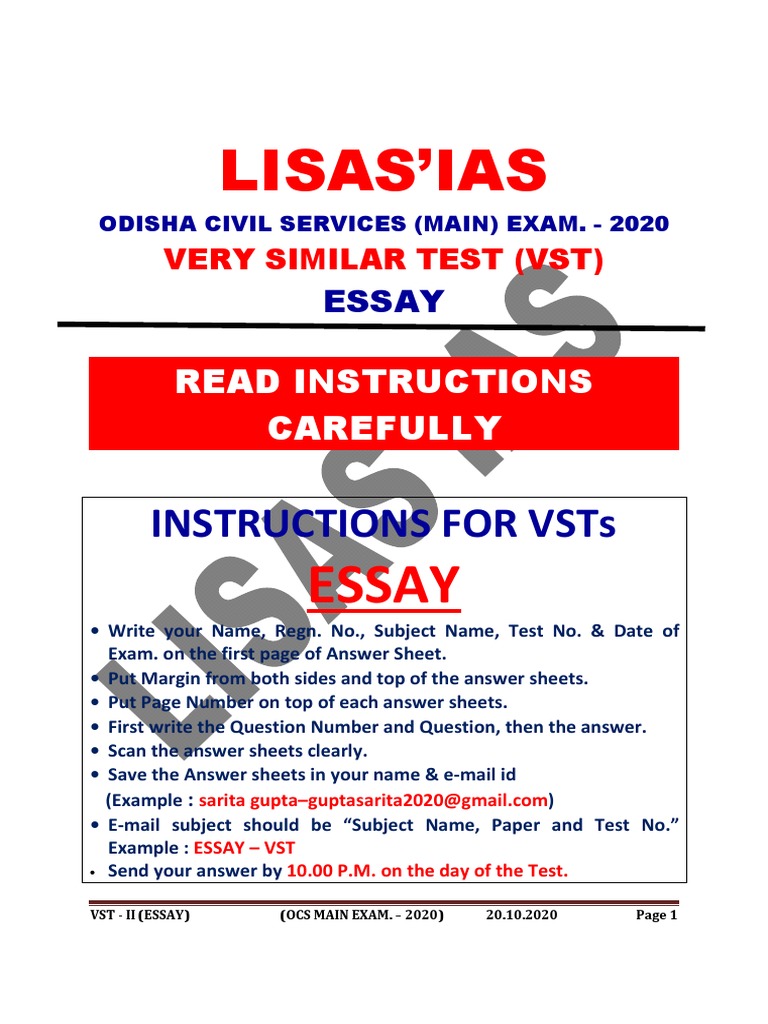 OCS Main Exam Essay Guide | PDF