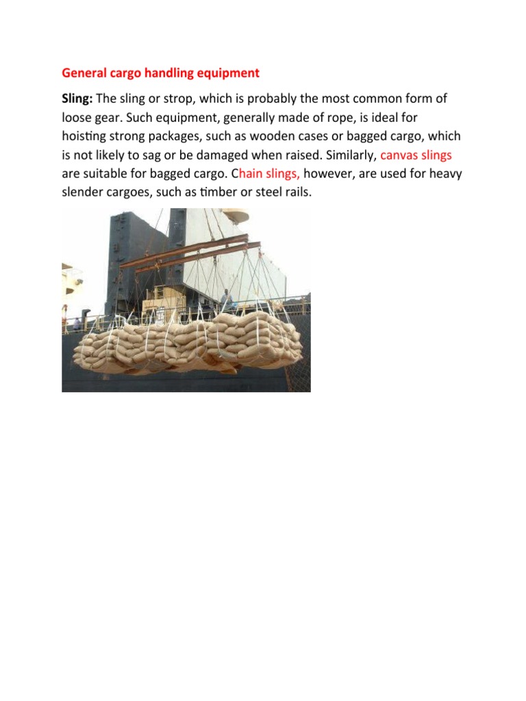 Essential Cargo Handling Equipment and Their Uses for Different Types