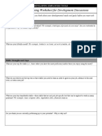 Employee's Planning Worksheet For Development Discussions: Interests and Values