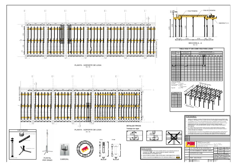 Planta - Soporte de Losa: Tabla Viga VT 20K Como Viga para Losas | PDF