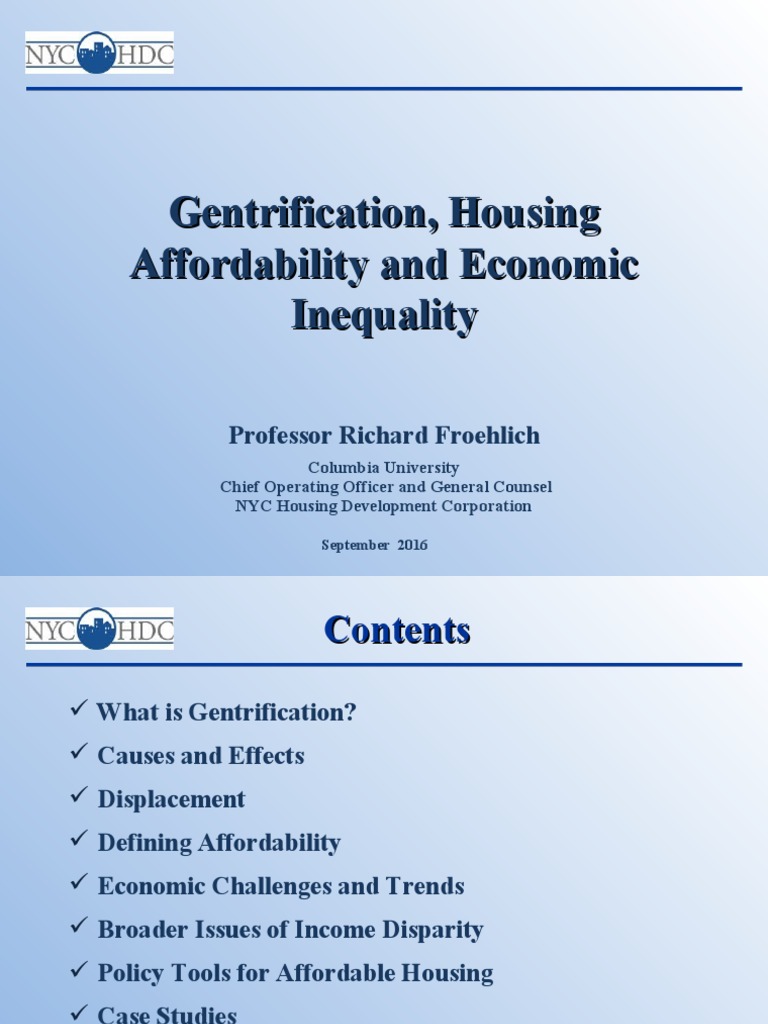 Gentrification - and Affordable Housing 2016 | PDF | Affordable Housing ...