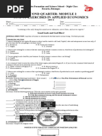 Second Quarter: Module 2 Sum-Up Exercises in Applied Economics