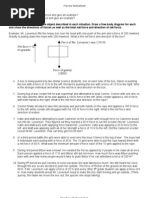 Forces Worksheet With Practice Problems