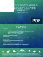 Masurarea Temperaturii in Grade Celsius, Kelvin Si Fahrenheit