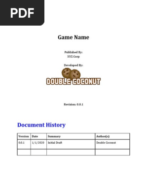 Game Design Document Template (Double Coconut)