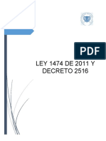 Ley 1474 de 2011 y Decreto 2516