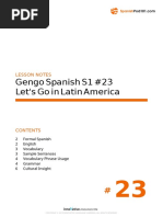 Gengo Spanish S1 #23 Let's Go in Latin America: Lesson Notes