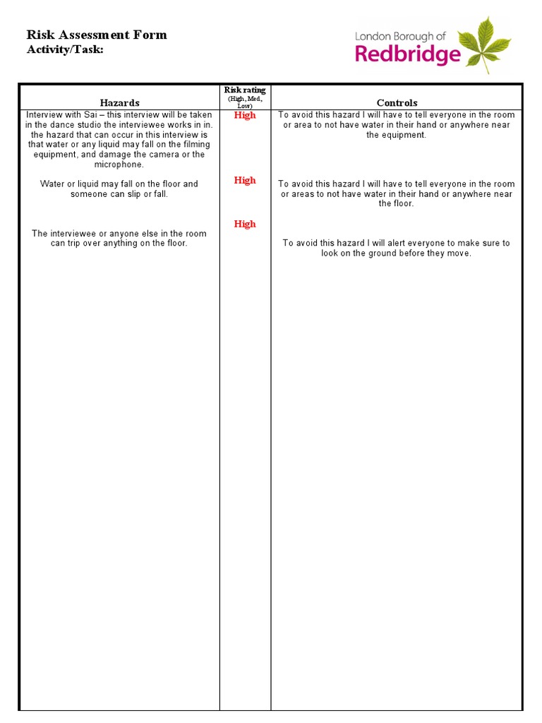 Risk Assesment 2 | PDF
