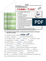 Phrasal Verbs: Take': Grammar Worksheet