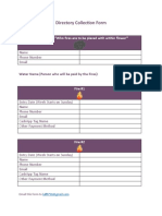 Directory Collection Form for Fires Referrals