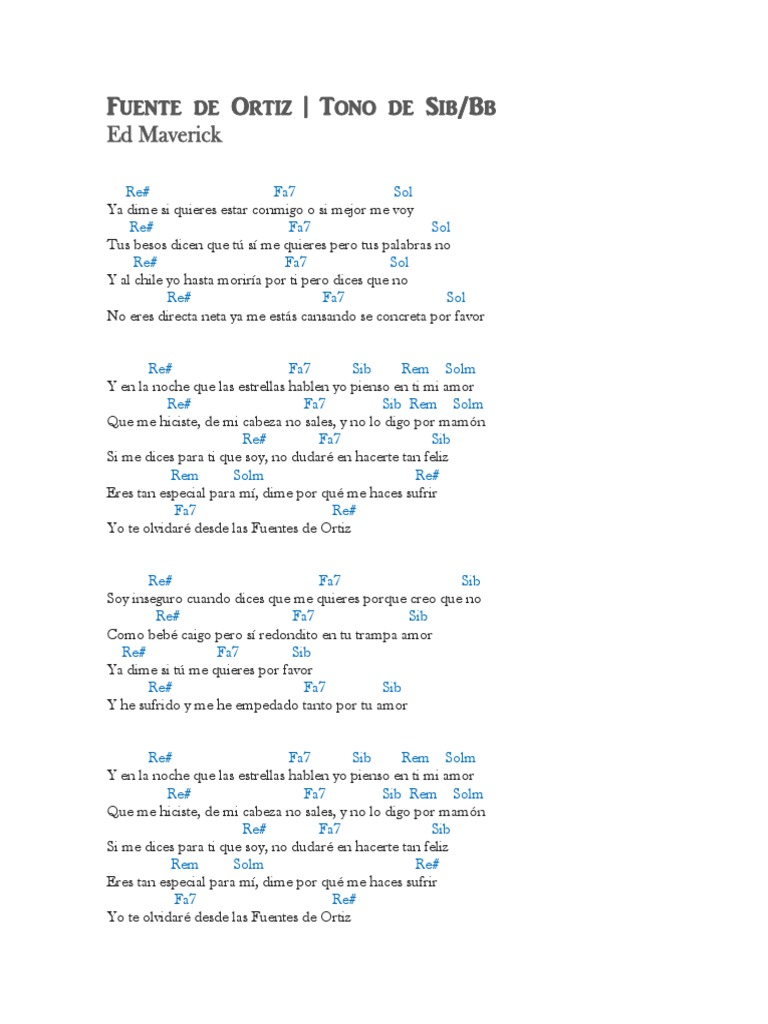 Fuente de Ortiz (Acordes) PDF
