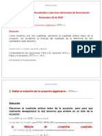 Clase #10 Ecuaciones Bicuadradas y EJERCICIOS DE FACTORIZACIÓN