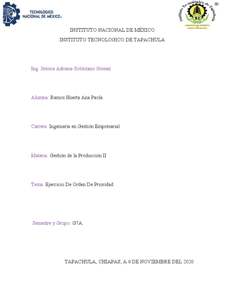 Ejercicio de Asignación de Prioridades PDF | PDF | Business | Science