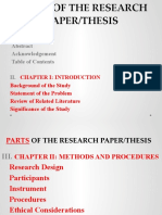 Parts: of The Research Paper/Thesis