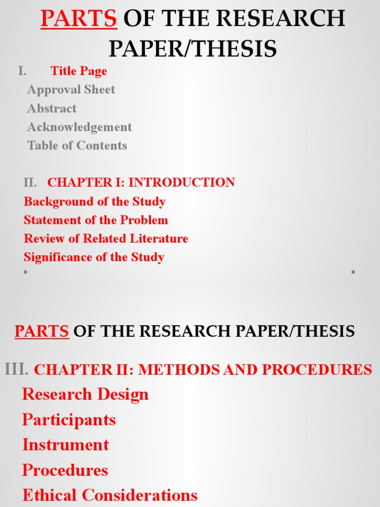 parts of a research paper