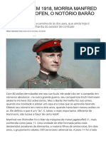 Aventuras na História · Neste dia, em 1918, morria Manfred von Richthofen, o notório Barão Vermelho