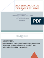 Acceso A La Educacion de Jovenes de Bajos PDF