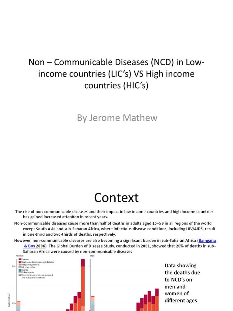 NCDs in Low vs High-Income Countries | PDF | Non Communicable Disease ...