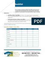 Santa Barbara ADL IADL Checklist PDF