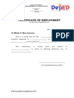 Certificate of Employment: To Whom It May Concern