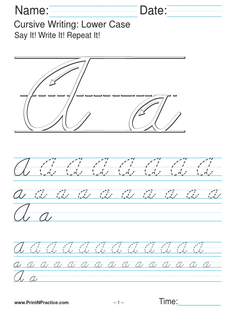Cursive Writing Practice Sheets PDF | PDF | Character Encoding ...