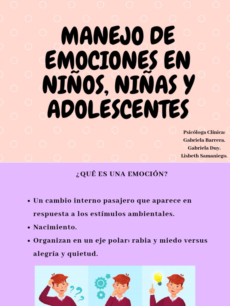 Manejo de Emociones en Niños y Adolescentes | PDF