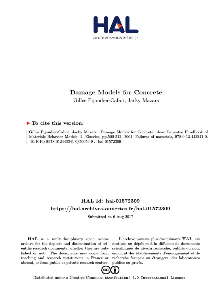 Damage Models for Concrete Analysis | PDF | Stress (Mechanics ...
