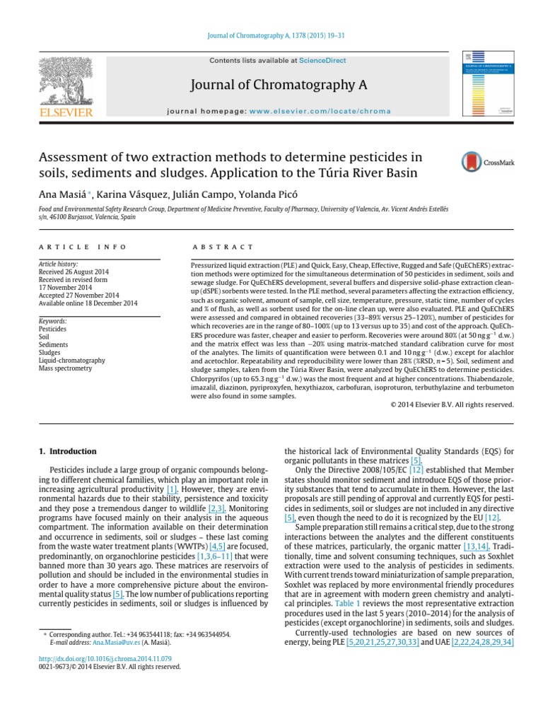Assessment of Two Extraction Methods To | PDF | Liquid Chromatography ...