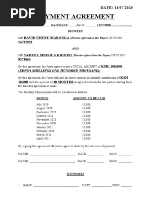 PAYMENT AGREEMENT