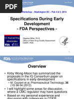 Workshop - Specifications in Early Development (Regulatory Perspective-Stephen Miller, FDA)