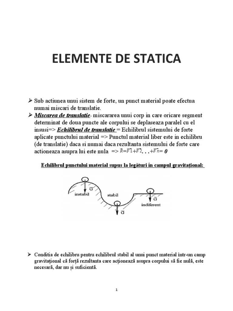 Elemente de Statica | PDF