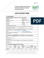 IERI International Internship Program Application Form