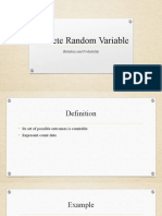 Discrete Random Variable: Statistics and Probability