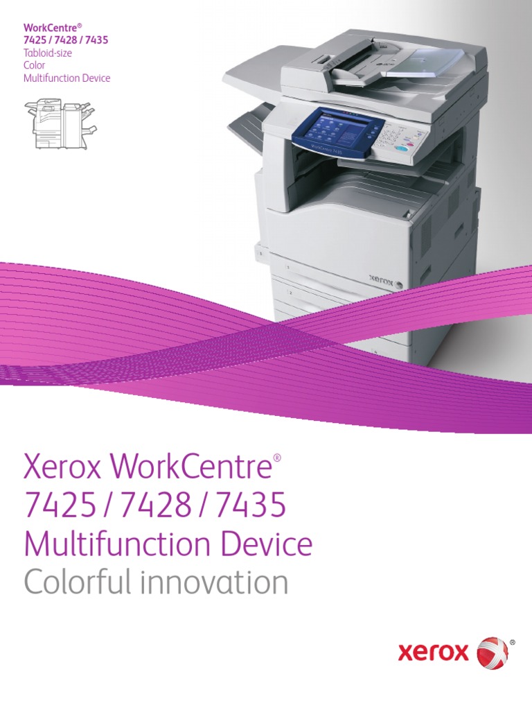 Xerox Workcentre 7425 / 7428 / 7435 Multifunction Device: Colorful.