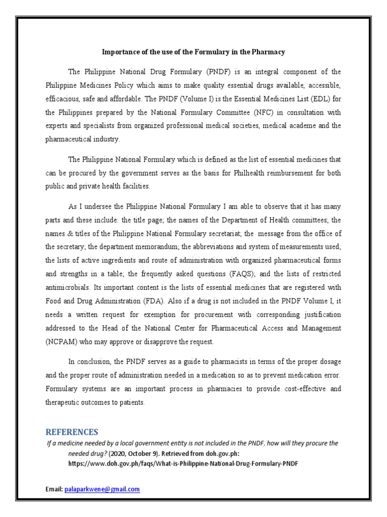 Understanding the Philippine National Drug Formulary | PDF | Pharmacy ...