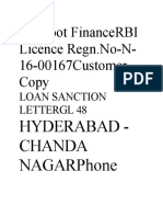Muthoot Finance Loan Sanction Letter