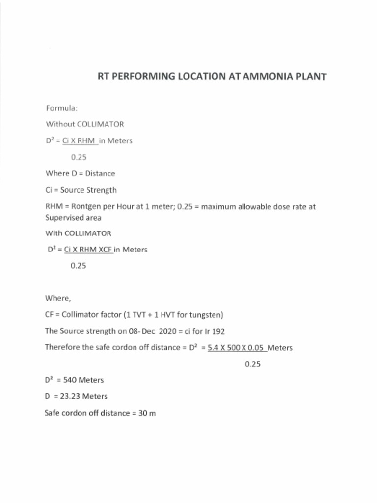 Cordon Off Distance Chart PDF