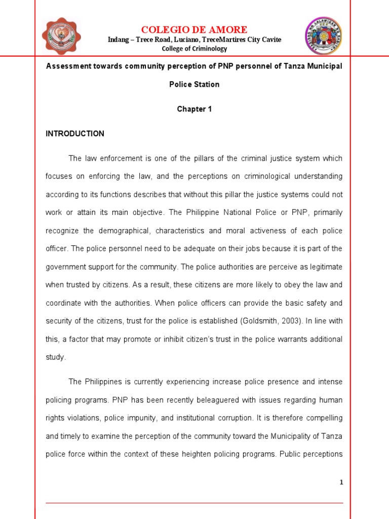 Community Perception of Tanza Police | PDF | Survey Methodology ...