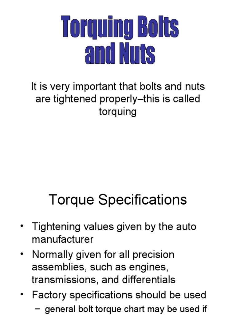 Proper Bolt Torquing Guide | PDF | Home & Garden