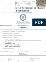 Bearing Capacity & Settlement of Shallow Foundations: Dr. Shamsher Sadiq