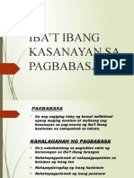 Iba't Ibang Kasanayan Sa Pagbabasa