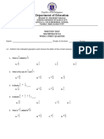 Math 6 Written Test 1 and 2