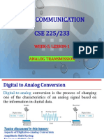 Data Communication CSE 225/233: Week-5, Lesson-1 Analog Transmission