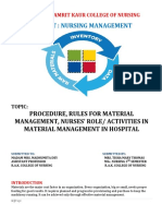 Procedures and Nurses' Role in Material Management