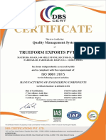 ISO 9001:2015 Certification for Manufacturing Engineering Components