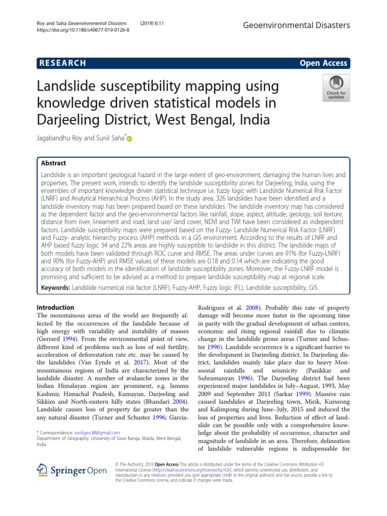 Landslide Susceptibility Mapping Using Knowledge D | PDF | Landslide ...